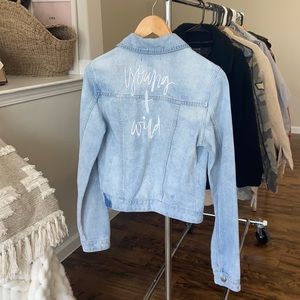 Embroidered “Young & Wild” Denim Jacket